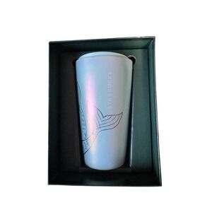 Starbucks 50th Anniversary Iridescent Mermaid Tail Tumbler Travel Mug Gift Box